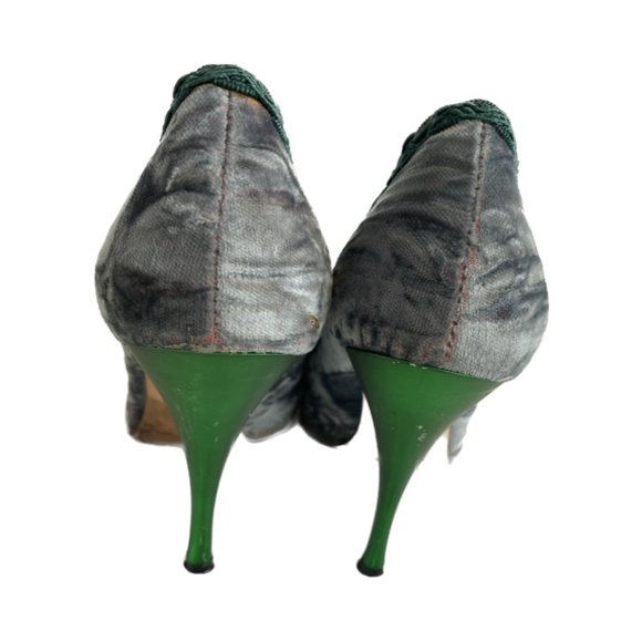 Hype Green Velvet Heels - Picture 4 of 5